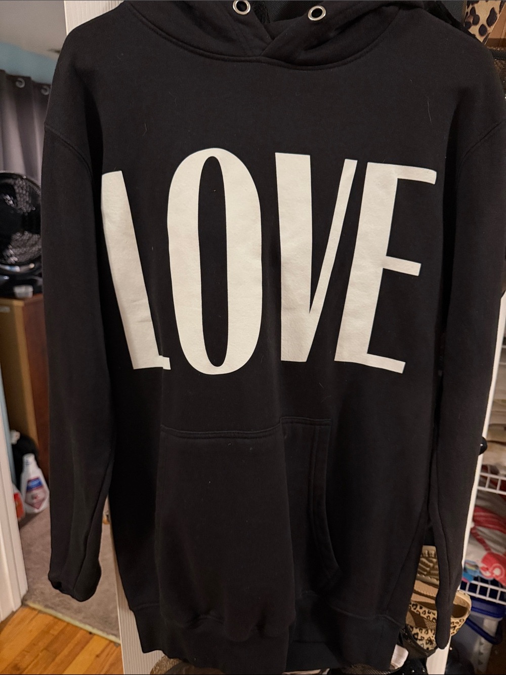 Black LOVE Graphic Hoodie Sweatshirt - Men